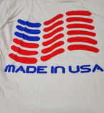 White Short Sleeve Made in USA logo T-Shirt Adult Large